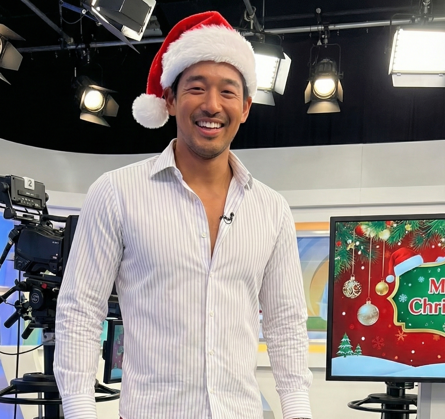 (11 Images) Christmas themed weather forecast outfit