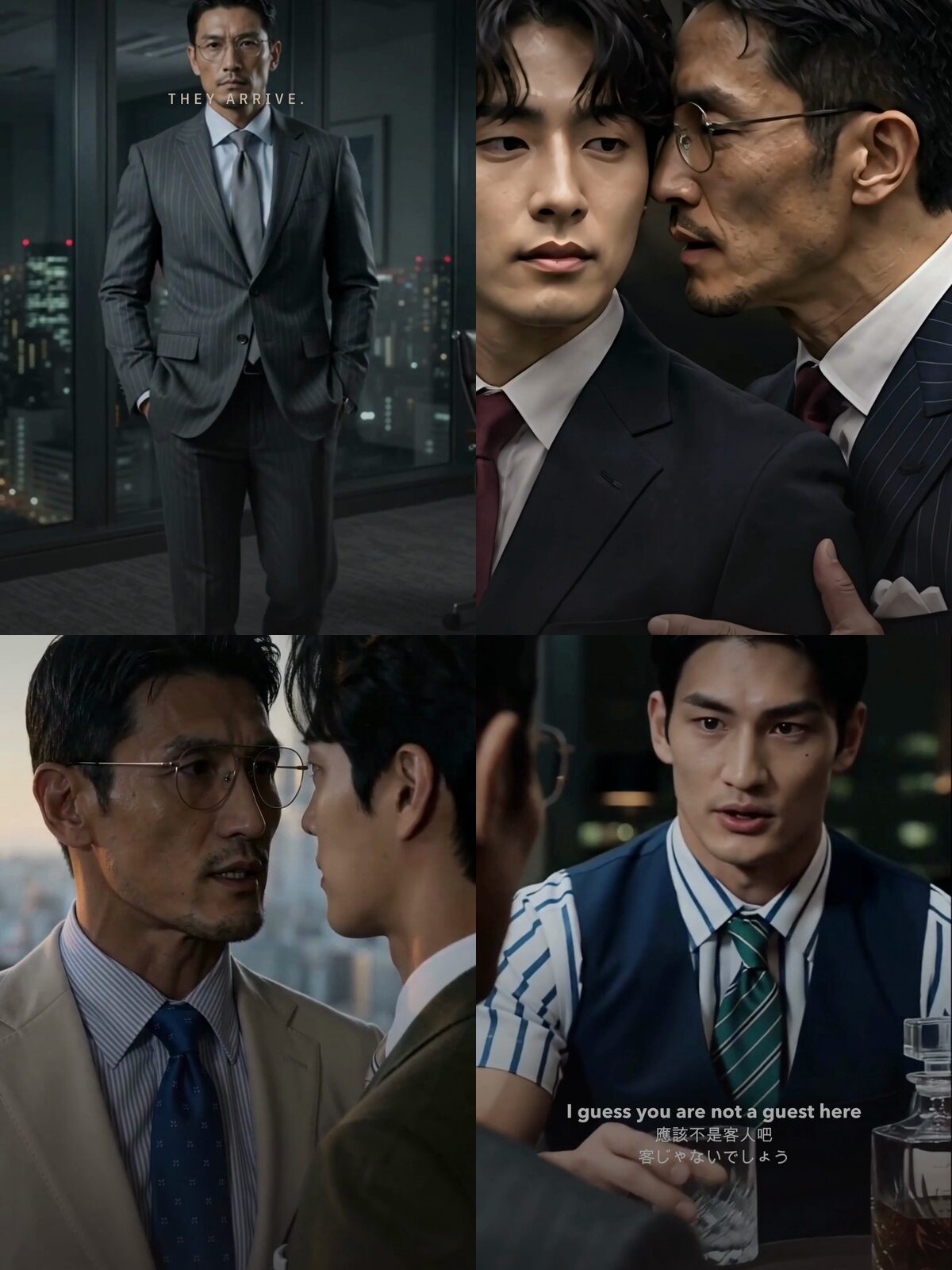 Yamaguchi reel storyboard with four safe frames in a 2×2 grid